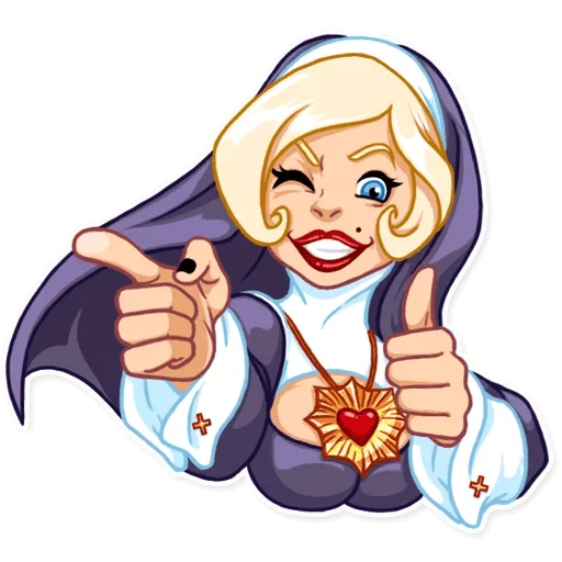 Telegram Sticker «Naughty Nun» 