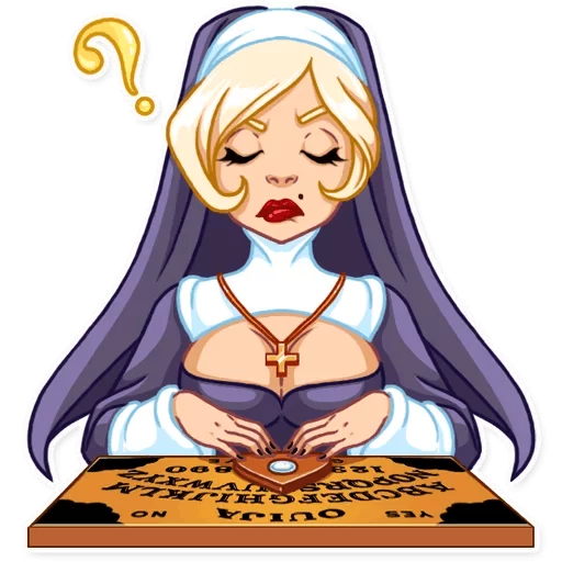 Telegram Sticker «Naughty Nun» ❓