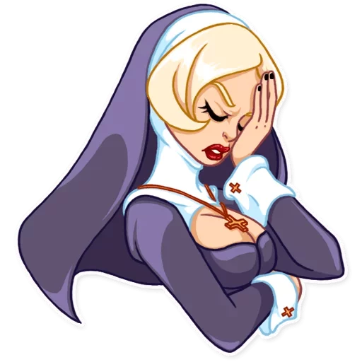 Стикер Telegram «Naughty Nun» 