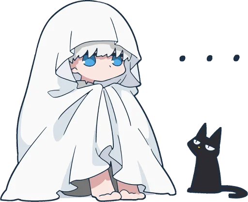 Эмодзи Ghost and black cat 😶