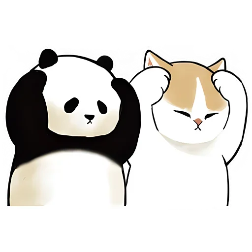 Панда и Котик emoji 🫣