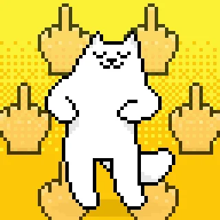 Pixel Cat emoji 🖕