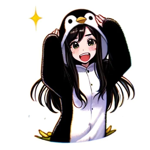 Penguin Tyan emoji 🙌