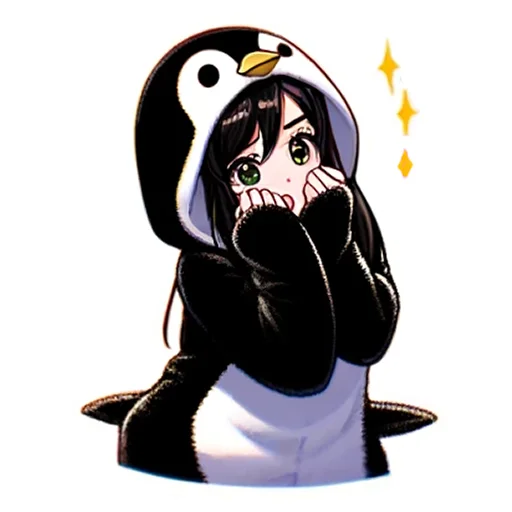 Penguin Tyan emoji 🙊