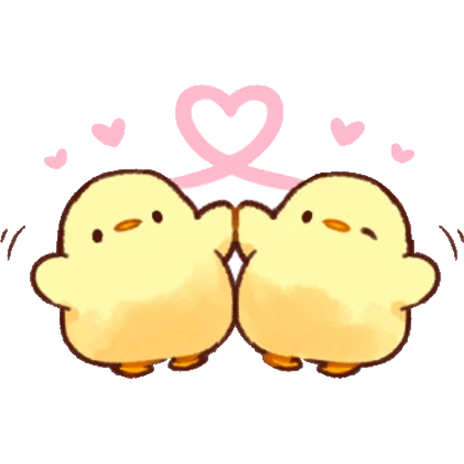 Эмодзи Soft and Cute Chicks Love 💕