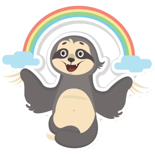 Эмодзи Lazy Sloth 🌈