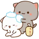 Cute Cats Peach and Goma emoji 🛁