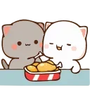 Cute Cats Peach and Goma emoji 🍖