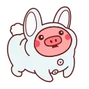 Animated Pig Valera ( , ) stiker 🐰