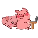 Animated Pig Valera ( , ) pelekat 🕛