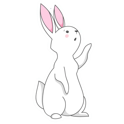 Stiker Telegram Белый Пошлый Кролик