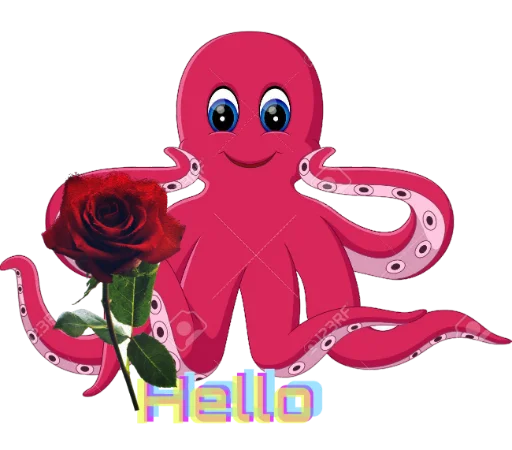 Pelekat Telegram «Octopus/pulpo» 🧡