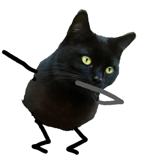 Teleqram stikerləri Black Cat