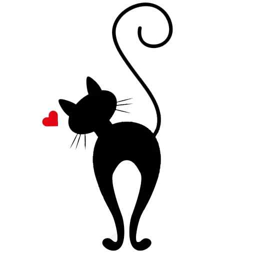 Telegram stickers Black Love Cat