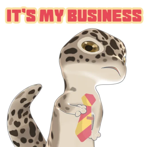 Bruce the Leopard Gecko pelekat 👔