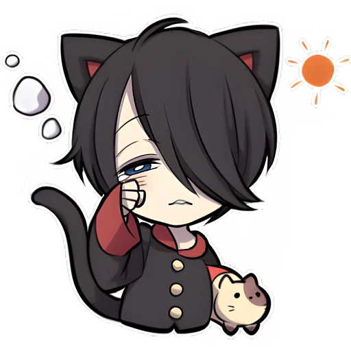 Telegram stikerlari Черный котенок 2