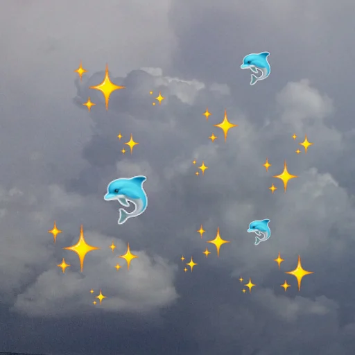 emoji in the sky  stiker 🐬
