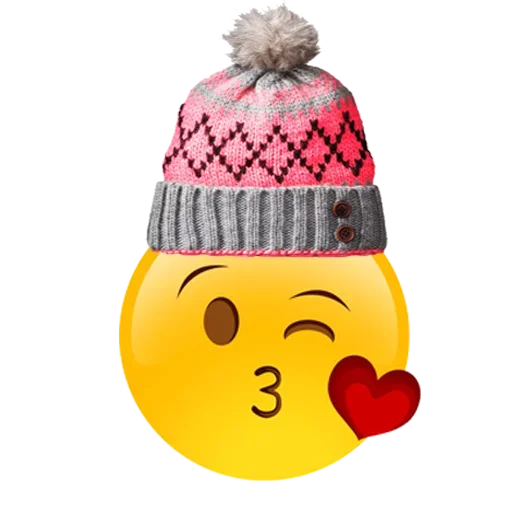 emoji with cute hat stiker 😘
