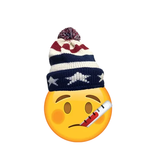 Стикер emoji with cute hat ☺️