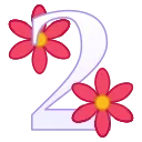 Flowers Font emoji 2️⃣