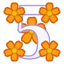 Flowers Font emoji 5️⃣