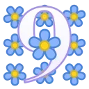 Flowers Font emoji 9️⃣