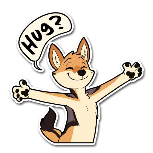Стикер Fox and Hugs ?