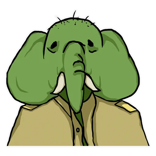 Человек зеленый слоник naljepnica 🐘