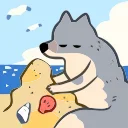 Wolf emoji 🏖