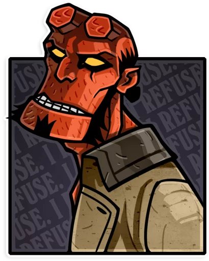 Hellboy stiker 😠