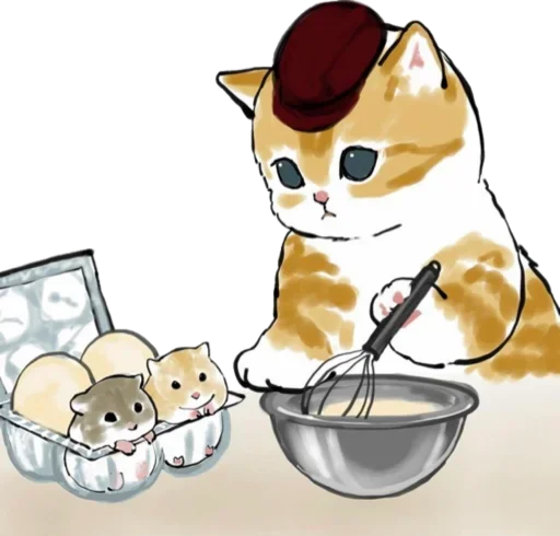 Kittens mofu_sand sticker 👩‍🍳