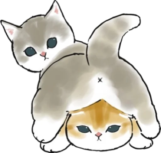 Стикер Kittens mofu_sand 2 🍑