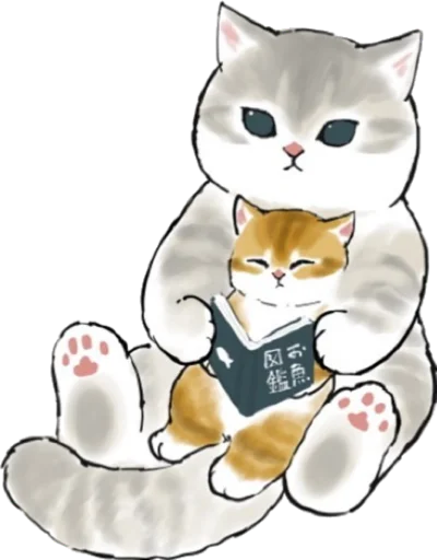 Стикер Kittens mofu_sand 2 📖