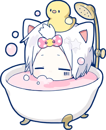 Эмодзи Mafumafu Sticker (cat) 🛁