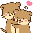 Эмодзи телеграм Love Otters