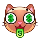Meow Emoji sticker 🤑