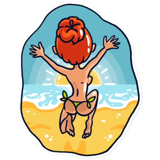 Telegram Sticker «Mia's vacation» 🏝
