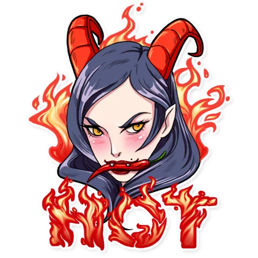 Telegram Sticker «Miss Devil» 