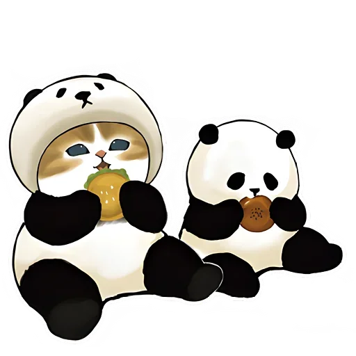 Панда и Котик emoji 😋