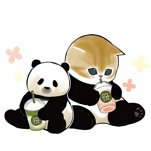 Панда и Котик emoji 😋