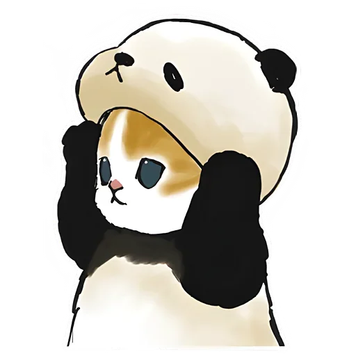 Панда и Котик emoji 😯