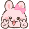Pink Bunny emoji ✌