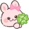 Pink Bunny emoji 🍀