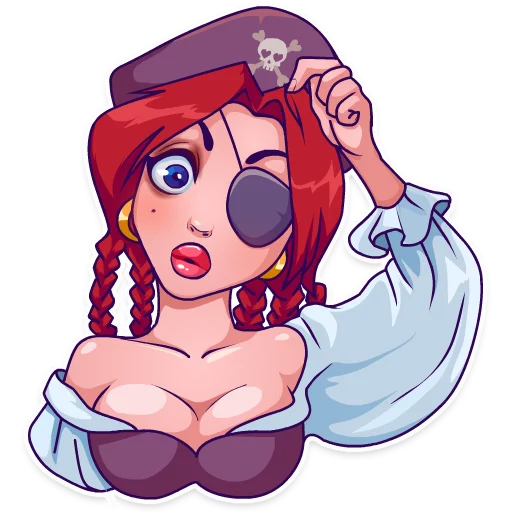 Telegram Sticker «Rica the Pirate» 
