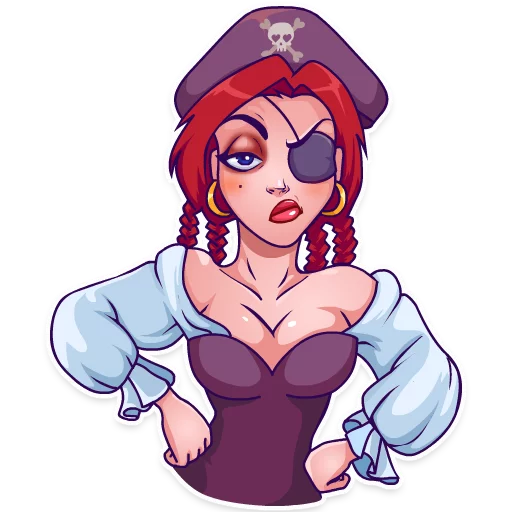 Telegram Sticker «Rica the Pirate» 