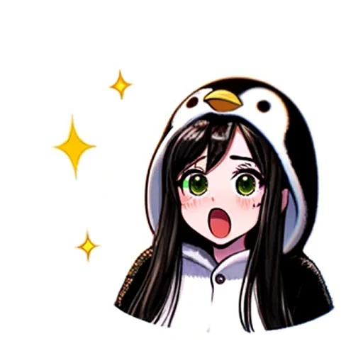 Penguin Tyan emoji 😯