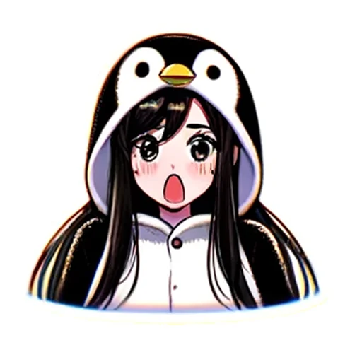 Penguin Tyan emoji 😨
