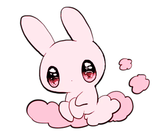 Stiker Telegram rabbits and girls pink