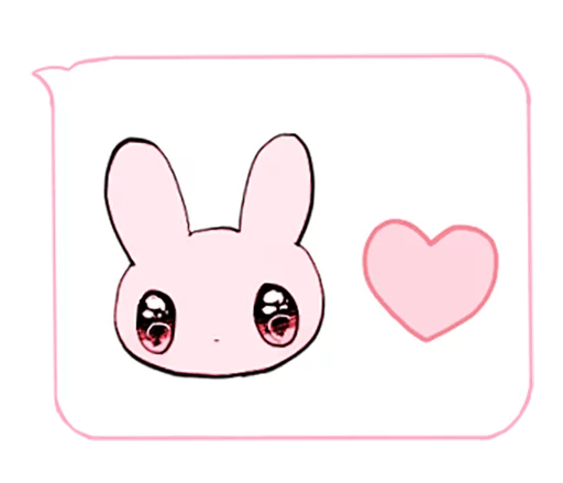 rabbits and girls pink sticker ❤