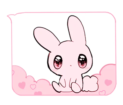 rabbits and girls pink sticker 🙄